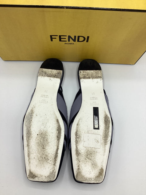 Pre Owned FENDI Sz 36 Ballet Mesh Mules in Box w/ Dust Bag.