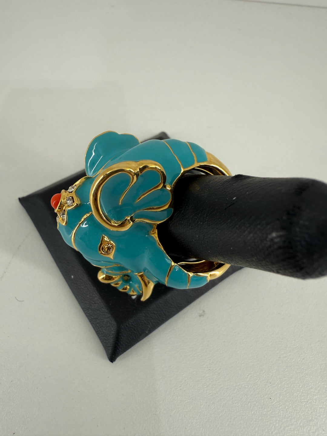 Kenneth Jay Lane Enamal Elephant Ring Size 7.5