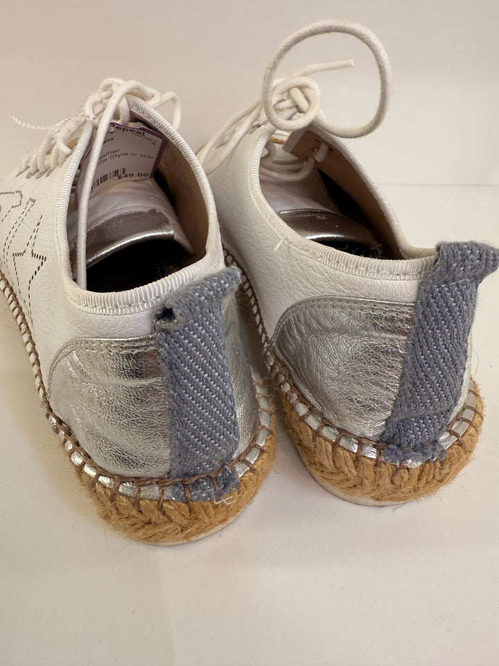 Trusardi White Espadrille Style w/ Stars Sneakers Sz 36