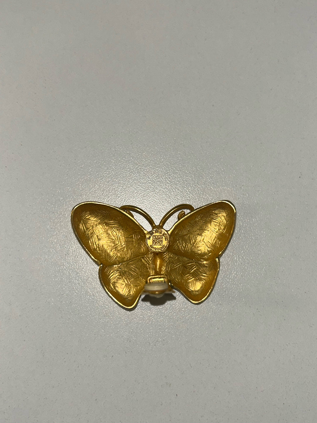 Vintage Givenchy Gold Clip On Butterfly Earrings