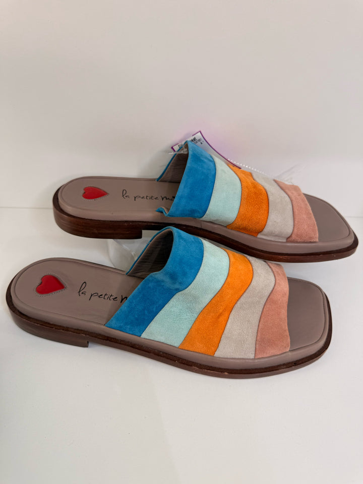 Le Petite Maison Sz 38 Suede Stripe Slide Shoes