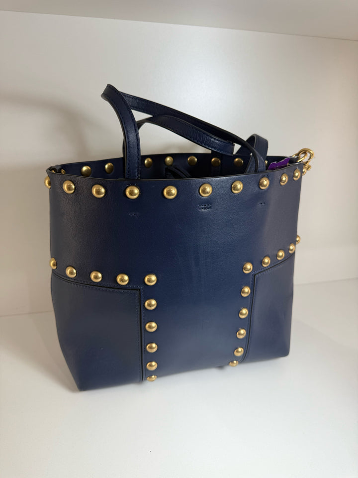 Tory Burch Leather T Studded Mini Tote w Crossbody Strap