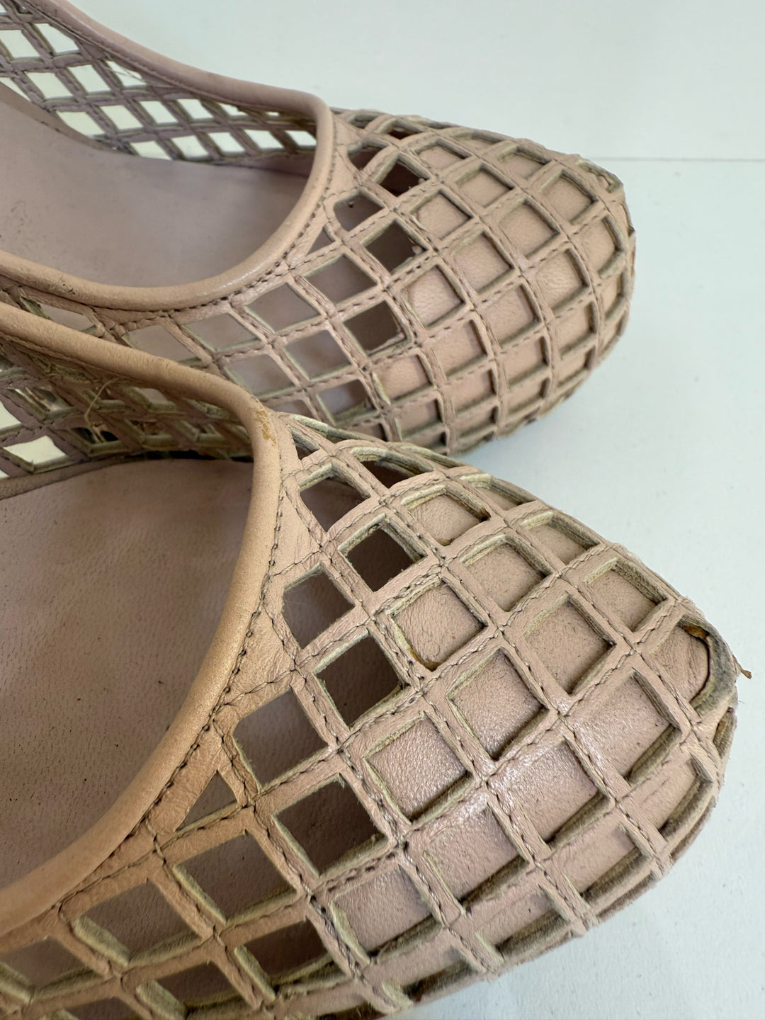 39 Miu Miu Netting Platform Shoes Sz 39