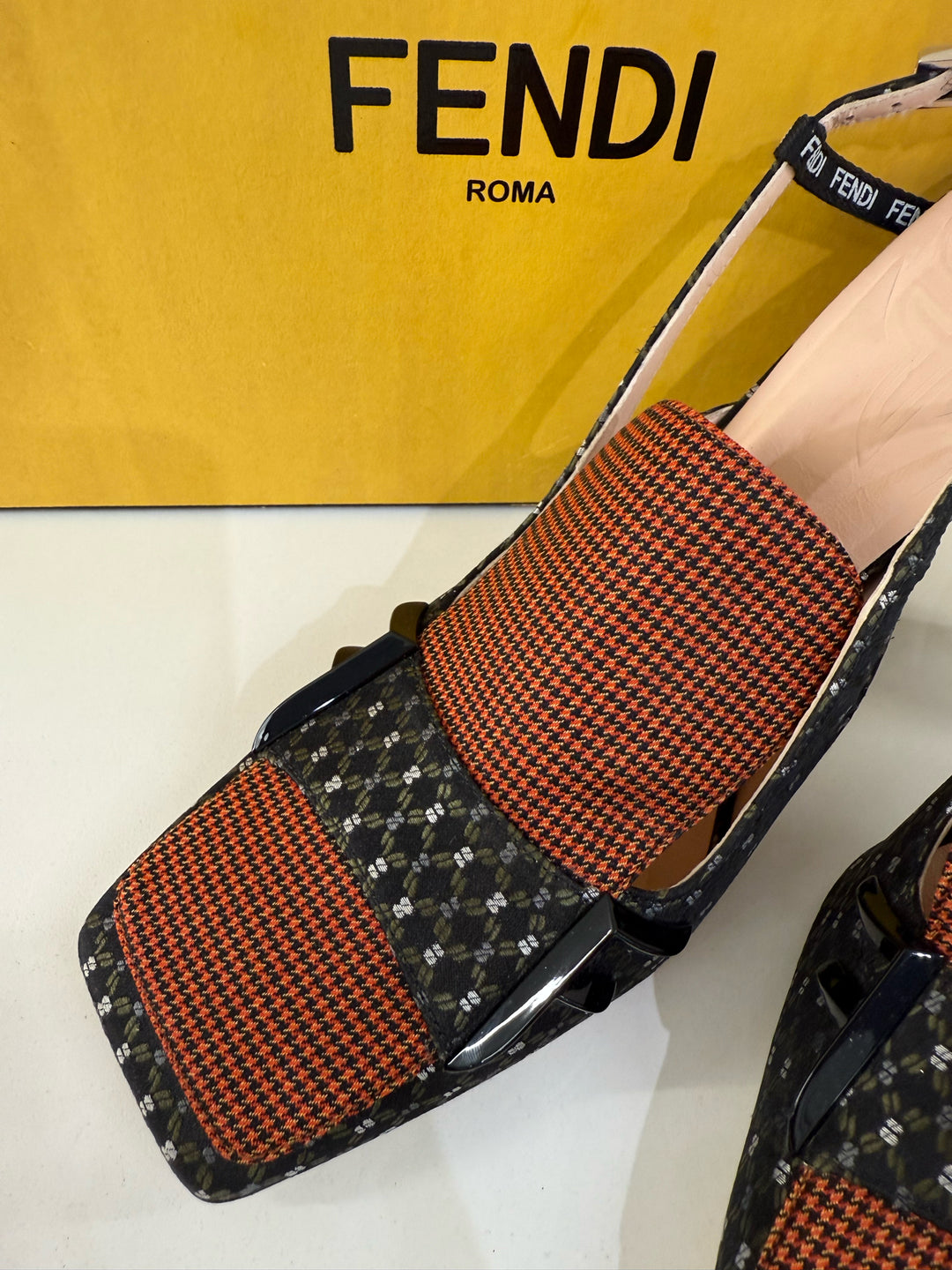 Fendi Slingbox Heels Designer Shoes Sz 41 in Box