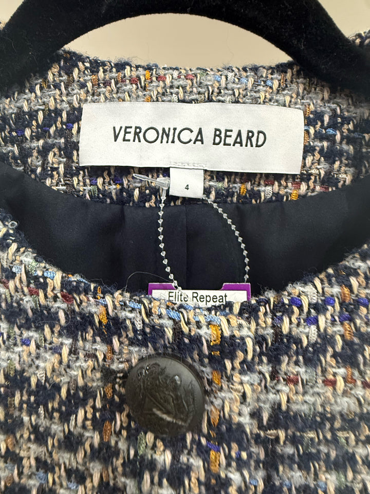 Veronica Beard Single Breasted Tweed w/ Finge Blazer Sz 4