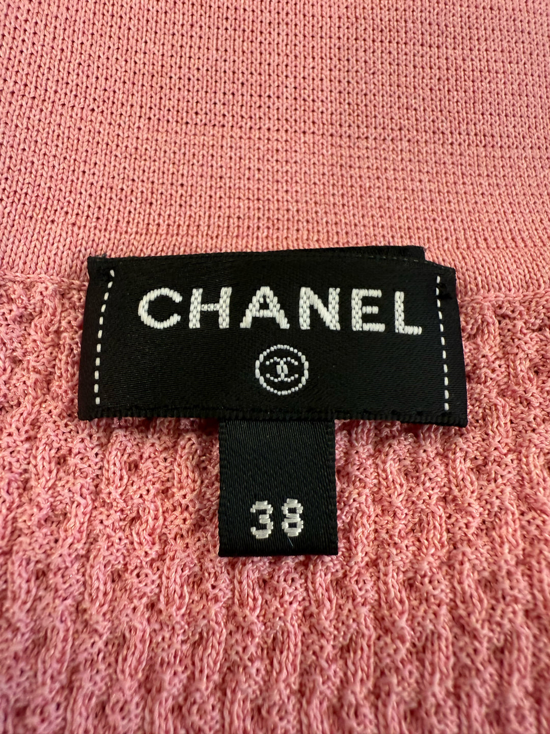 Chanel 2023 Paris-Daker L/S Textured Knit Polo Top Sz 38