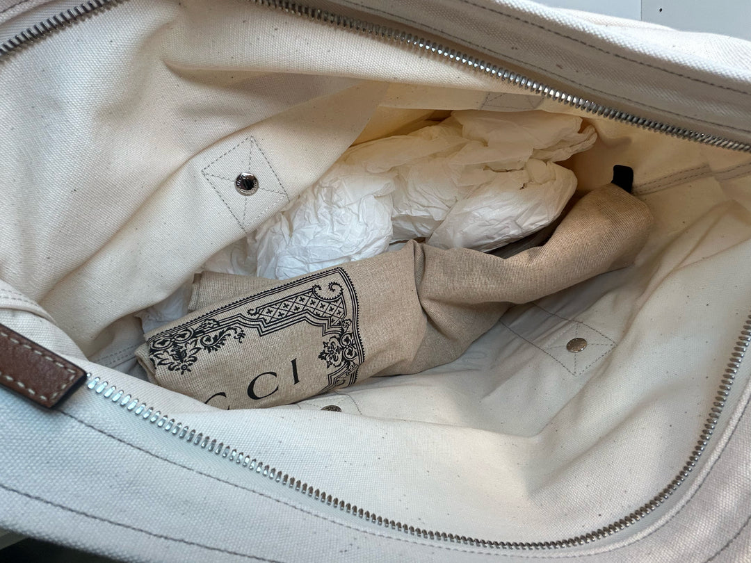 Gucci Moitessier Crest Large Canvas Tot Designer