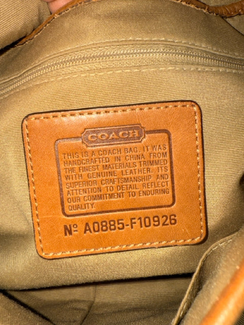 Vintage Coach Canvas Soho Flap Shoulder Bag C Monogram