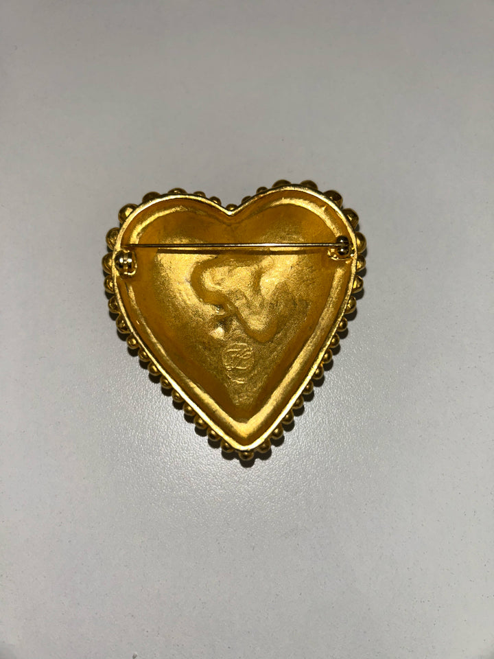 Karl Lagerfeld 3.25" KL Ruby Rhinestone Pin Jewelry