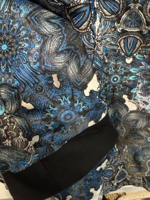 Helmut Lang Sz 10 Floral Print with Black Lapel Jacket