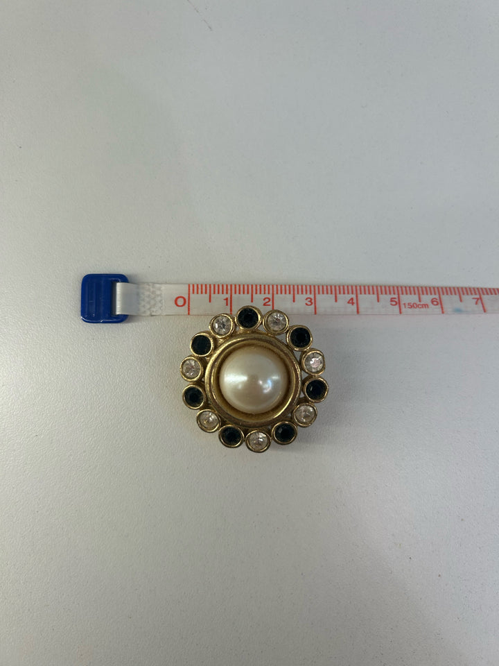Vintage Givenchy Large Pearl Center Circle Earrings