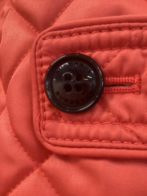 NWT Burberry Sz 5 Red Quilted Coat Jacket Designer