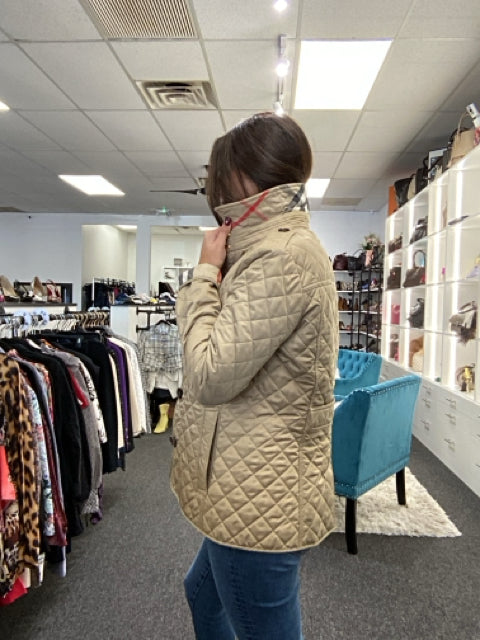 Burberry Sz S Beige Quilted Coat/Jacket