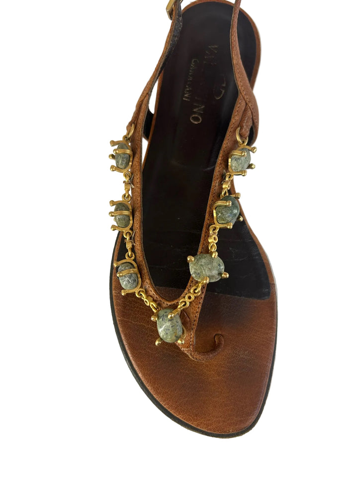 Valentino Garavani Thong w/ Stones Shoe Sz 36.5