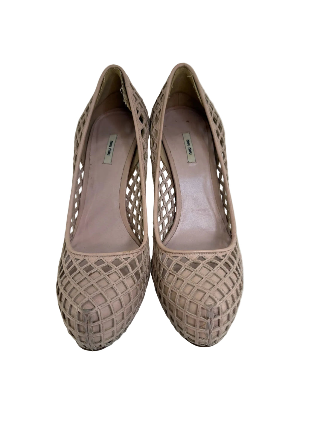 39 Miu Miu Netting Platform Shoes Sz 39