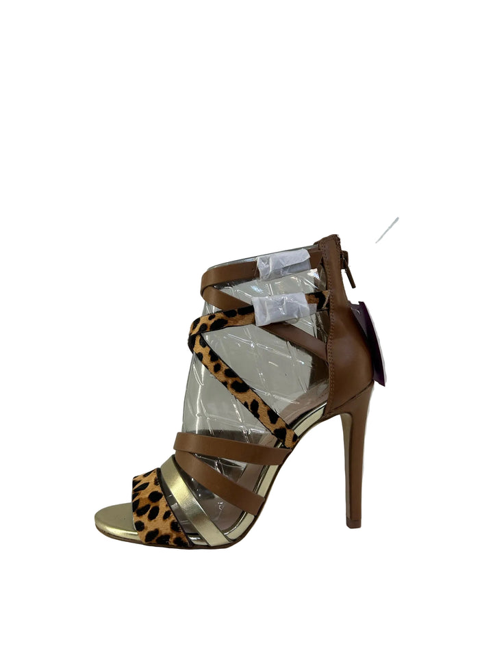 Aldo Strappy Leopard High Heel Sandals Sz 6