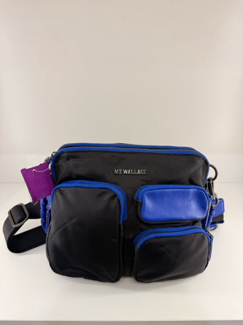 Pre Owned Mz. Wallace Nylon Black w/ Blue Accents Cross Body Bag w/ Dustbag.