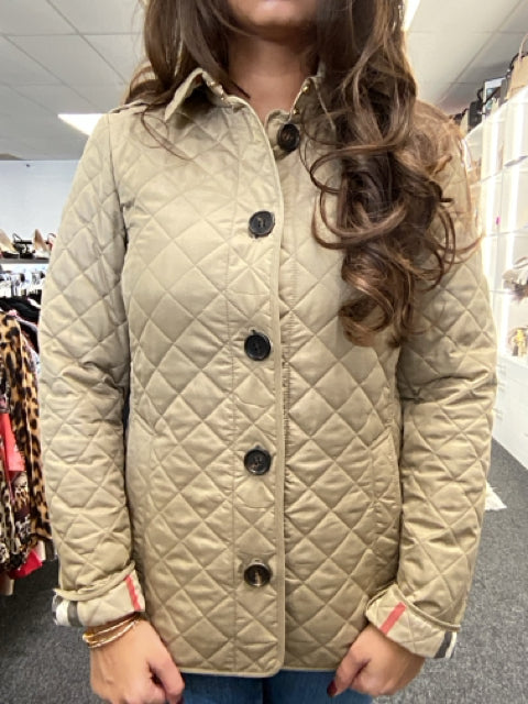 Burberry Sz S Beige Quilted Coat/Jacket