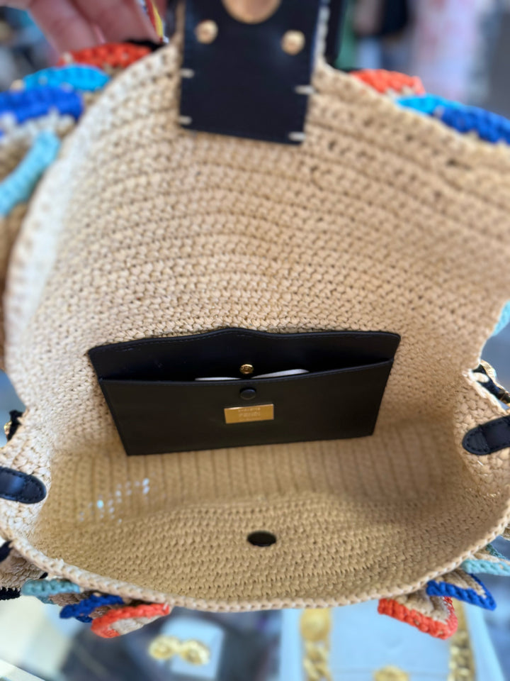 NWT Fendi RAFFIA BAQUETTE Cross Body