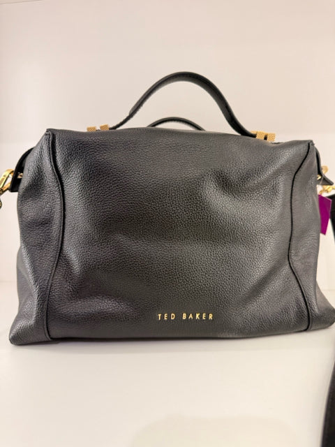 Pre Owned Ted Baker Black Pebbled Leather Tote w/ Strap & Dustbag