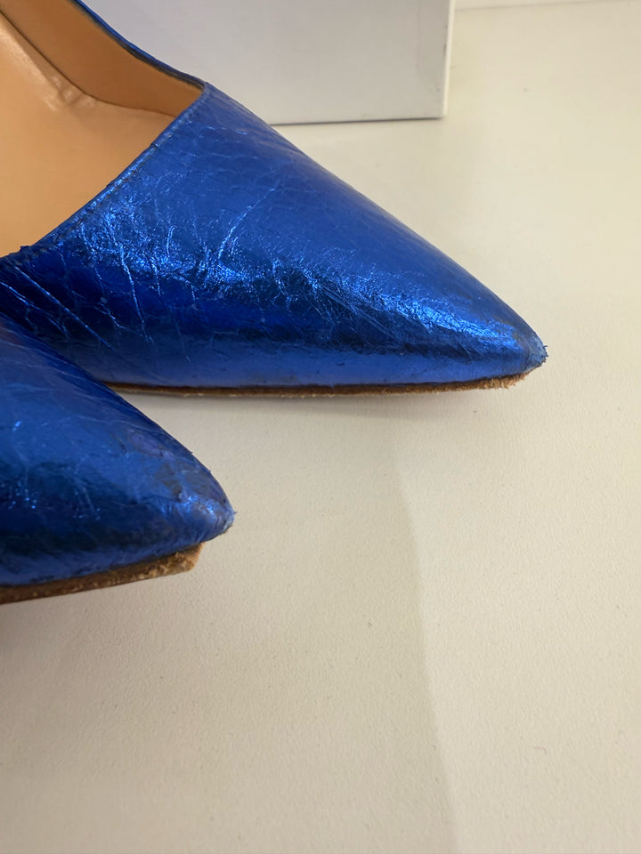 Manolo Blahnik As Is Bibi Snake Pump Sz 38.5 Shoe
