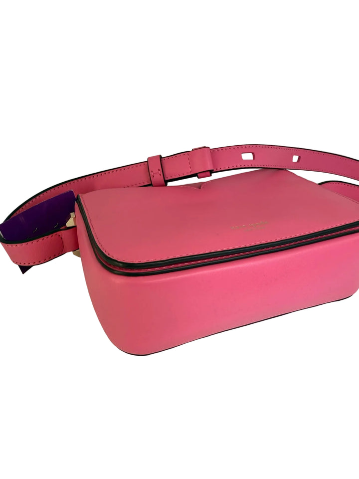 Kate Spade Bright Pink Heart Turnlock Cross Body Bag