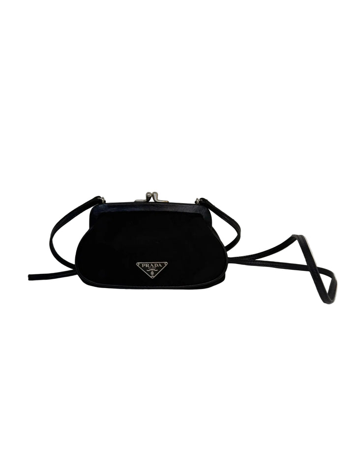 Prada Full Set Mini Kiss Lock Crossbody Designer Bag