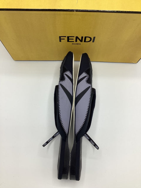 Pre Owned FENDI Sz 36 Ballet Mesh Mules in Box w/ Dust Bag.
