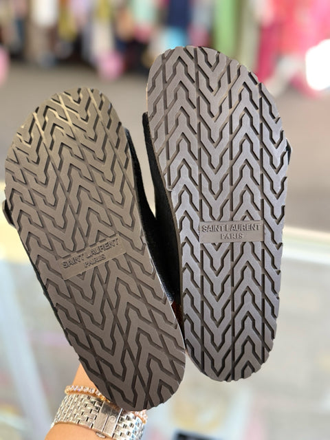 NIB Saint Laurent New In Box Sz 36.5 Pony Hair Shoes Slides
