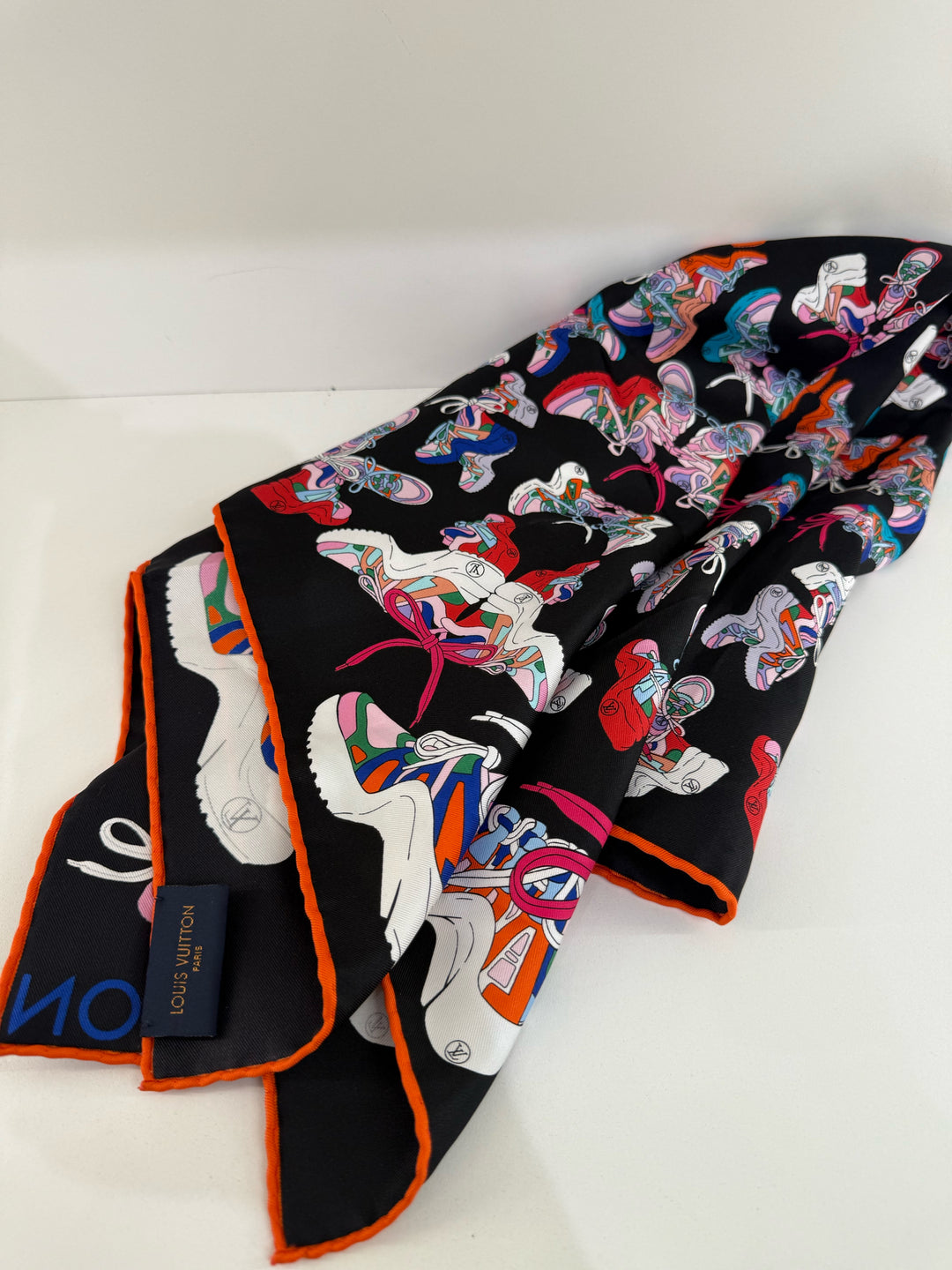 NWT Louis Vuitton "Sneakers" Silk Scarf