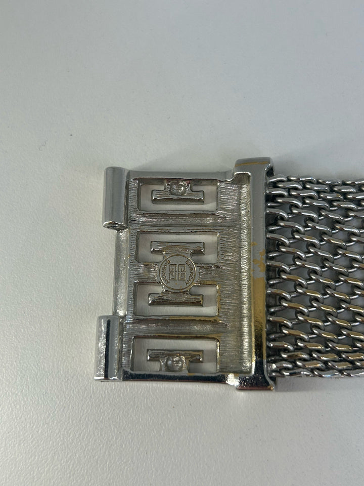 Vintage Givenchy 1.5" Mesh 2 Tone Bracelet