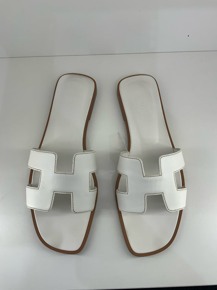 Hermes' Oran" H Slide Shoes Sz 38.5