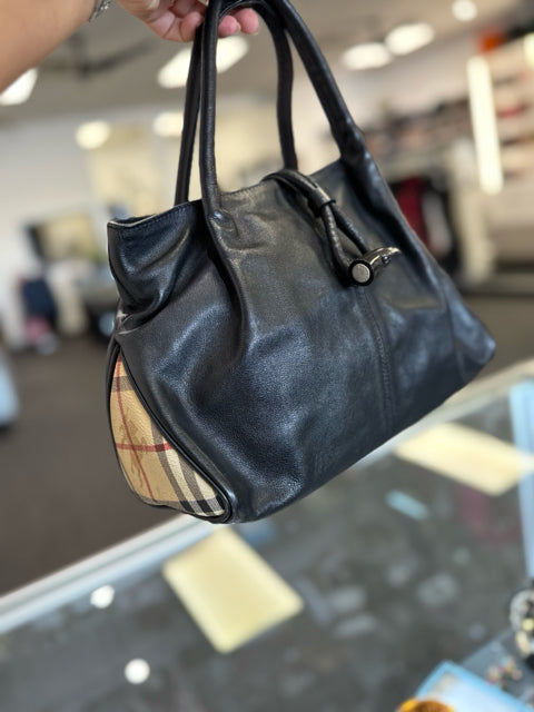 Burberry Black Designer Bag w/ Horn Closure