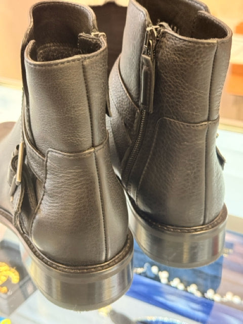 Aquatalia Black Sz 8 Ankle Boots w/ Buckle Shoes