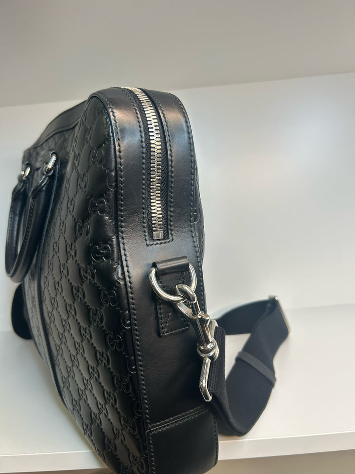 Gucci Guccissima Computer Briefcase w/ Strap Designer Bag