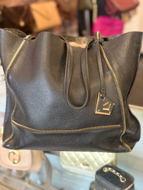 Botkier Black Pebbled Leather Tote Bag