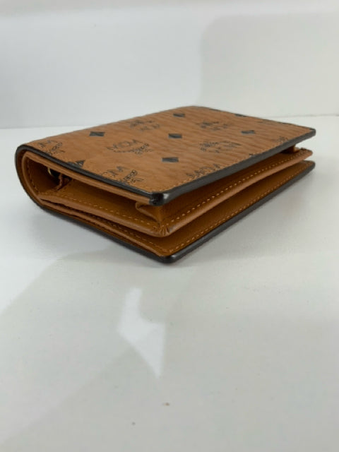 Pre Owned MCM Brown Leather Monogram Wallet w/ Chain X body