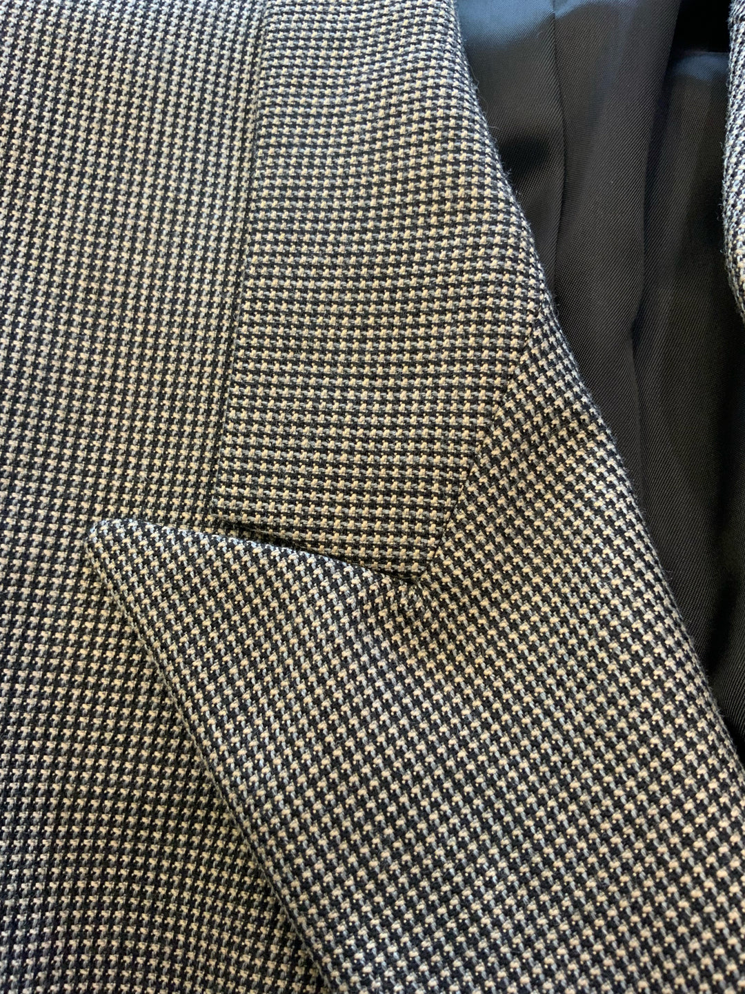 DRIES VAN NOTEN Micro Houndstooth Double Breast Blazer Sz 40