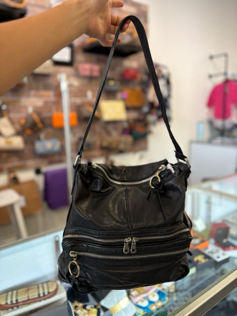Chloe Black Leather Multi Silver ShoulderSsatchel Bag