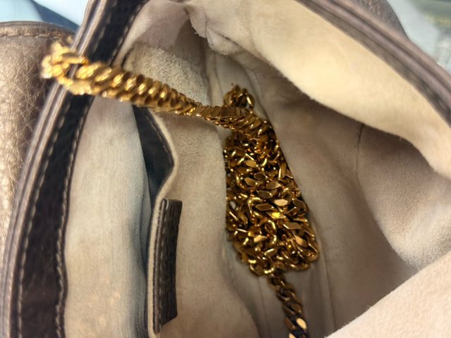 Pre Owned Gucci Lizard Brown Designer Bag W/ Dustbag