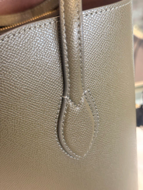 Pre Loved Furla Olive Leather Tote Bag.