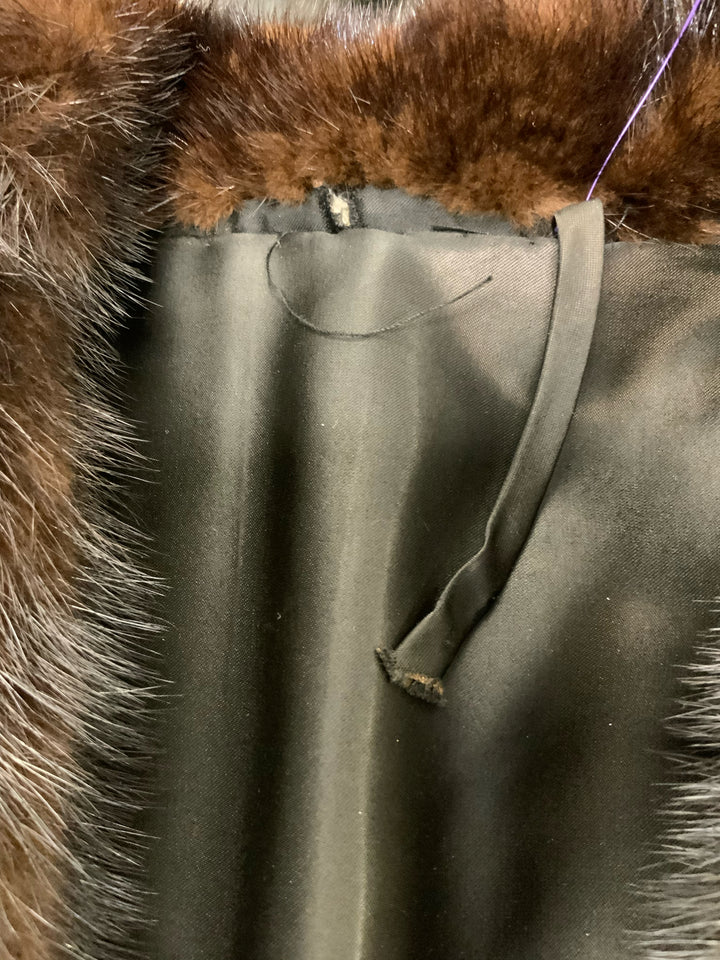 Vintage Black Brown Mink Fur Coat