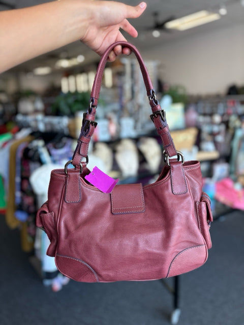 Prada Shoulder Leather Vintage Plum Handbag