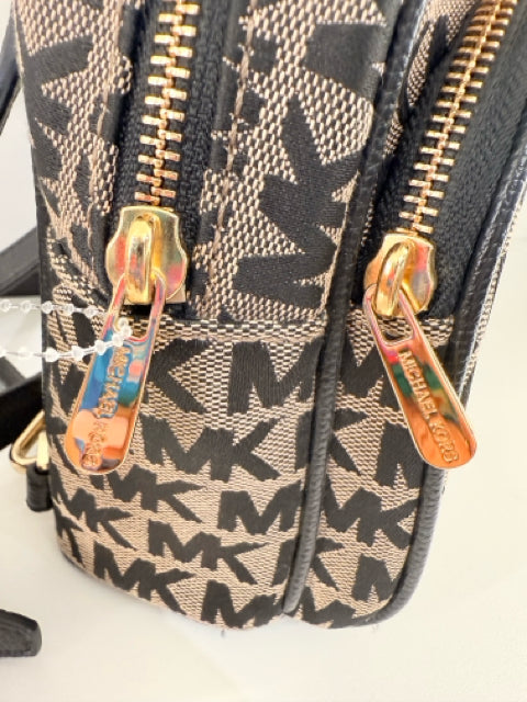 Pre Owned Michael Kors Canva  Brown Mini Logo w/ gold hardware Backpack