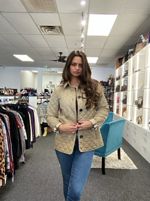 Burberry Sz S Beige Quilted Coat/Jacket