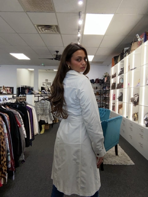 Burberry Sz S White Lightweight Raincoat Trench Coat
