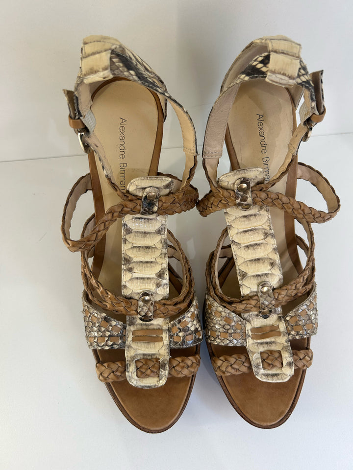 Alexanadre Birman Snake Skin Strappy Sandals Sz 10