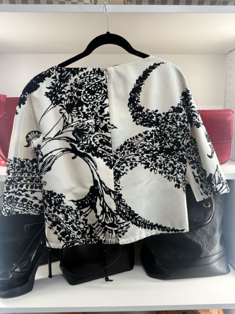 Gambattista Sz 4 Black and White Dress Top