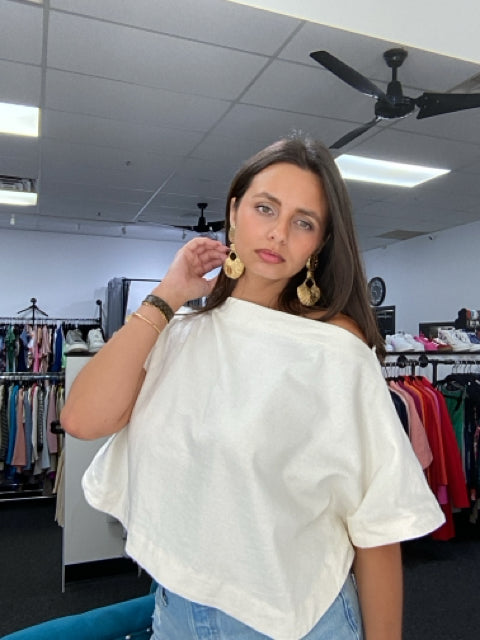 Pre Owned Givenchy Gold Door Knocker String Clip On  Earrings