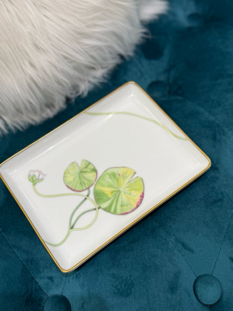 Hermes' Lily Pad Teabag Dish Plate Accesory w  box